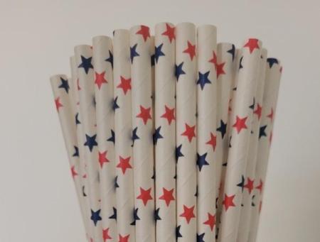 BRANCO COM ESTRELAS AZUL E VERMELHA