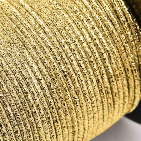 ELASTICO ROLIÇO COM BRILHO - COR OURO (VALOR DO METRO)