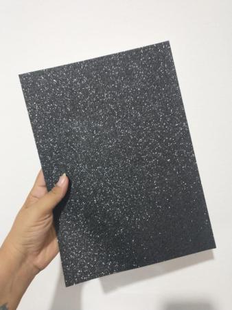 PAPEL GLITTER PRETO 180G