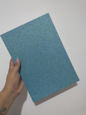 PAPEL GLITTER AZUL TURQUESA 250G