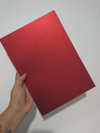 PAPEL GLITTER METALICO VERMELHO 250G