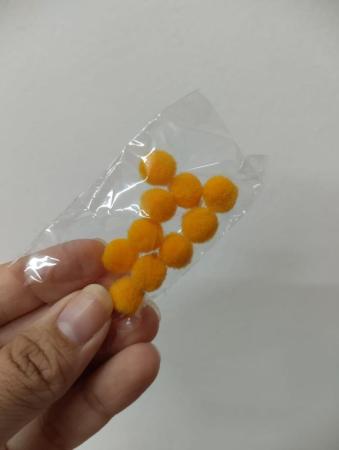 POMPOM - LARANJA CLARO - 10 UND - 10MM