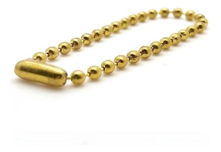 CORRENTE BOLINHA  12CM COM CANOA - COR OURO