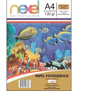 PAPEL GLOSSY ADESIVO 20F NEXEL 130G