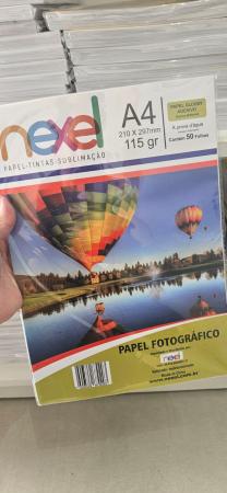PAPEL GLOSSY ADESIVO NEXEL 115G - 50 FOLHAS