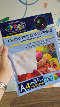 ADESIVO VINIL BRANCO FOSCO A4 90G