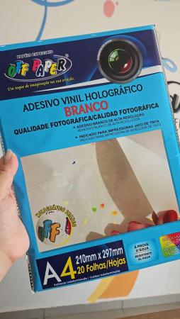 ADESIVO VINIL HOLOGRAFICO BRANCO A4 